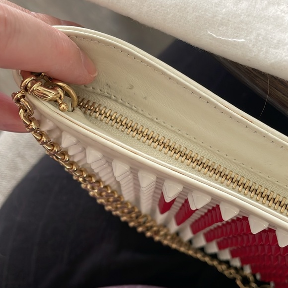 EUC Christian Louboutin LoubiPosh Valentines Spiked Clutch w/ chain,dust bag,box - Picture 17 of 17
